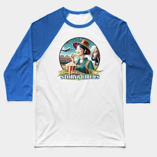 Living for a Story and Circus - Walt Disney World, Disneyland, Magic Kingdom, Princess, Storybook Circus, Dumbo, Trains, Popcorn Baseball T-Shirt